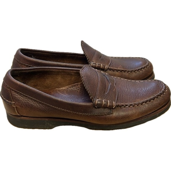 Allen Edmonds Flagstaff Brown Pebbled Leather Penny Loafer Vibram Size 1…